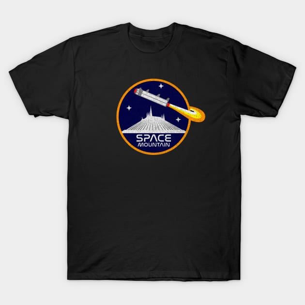 Space Mountain Launch (distressed) T-Shirt by Yellow Hexagon Designs